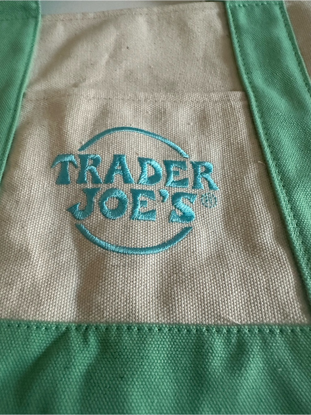 Trader Joe's Mint Canvas Tote Bag - Picture 3 of 5